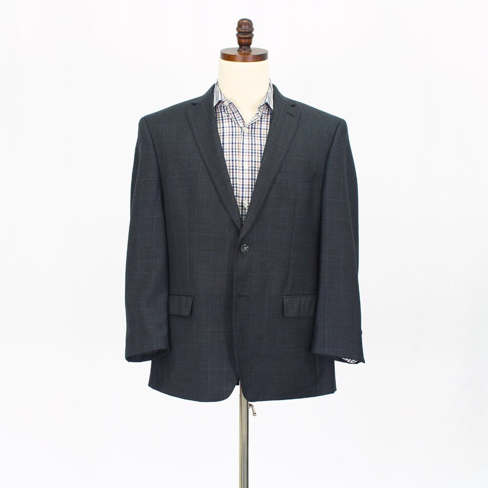 Calvin Klein 42S Gray Blazer Sport Coat Jacket 2-Button Check Y274